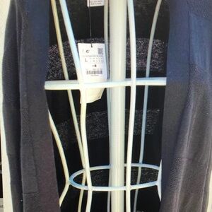 Black Open Front Cardigan
